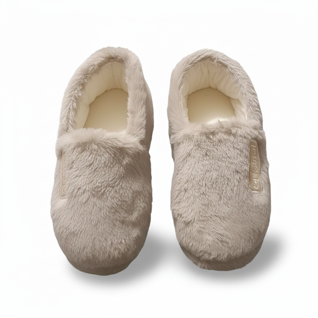 Pantufla estilo zapato café